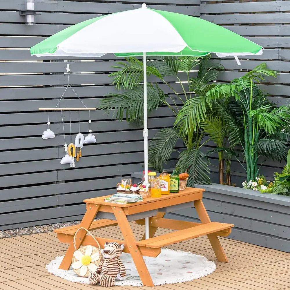 Drewniany stolik piknikowy 4w1 – Kids Outdoor Furniture Set recenzja i cena